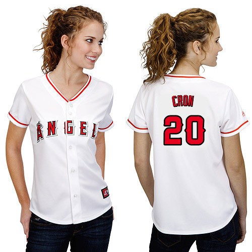 C-J Cron #20 mlb Jersey-Los Angeles Angels of Anaheim Women's Authentic Home White Cool Base Baseball Jersey